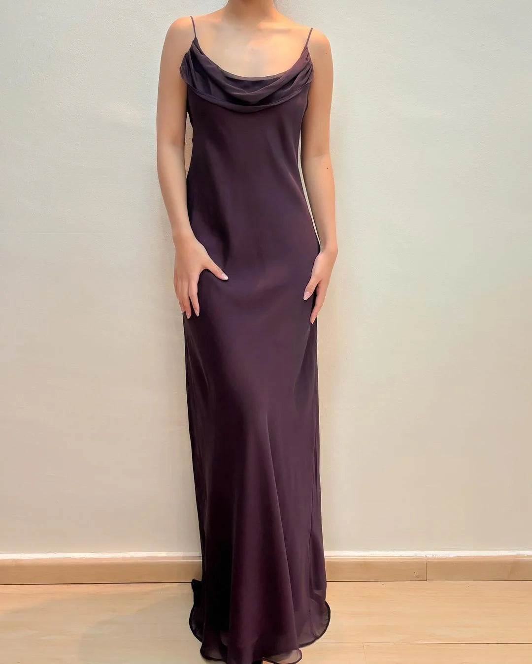 Weitese Formal Women's Dresses Chiffon Dark Purple Sheath Long Prom Dress Prom Dresses Stores